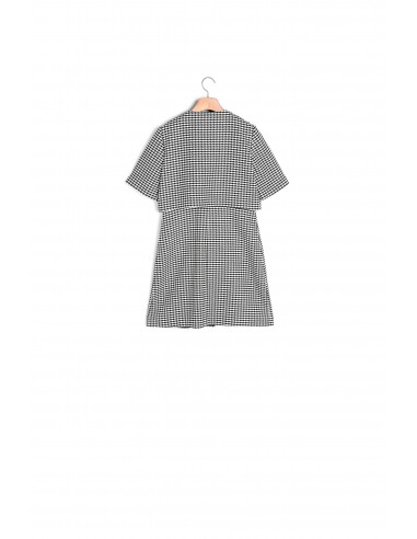 Robe courte en tweed pied de poule pas chere