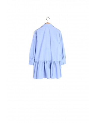 Robe esprit chemise en coton brillant des détails fins